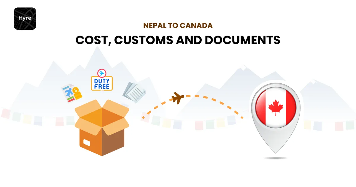 A parcel being shipped from Nepal to Canada