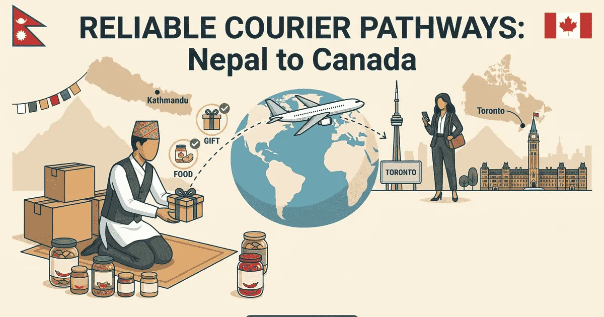 A parcel being shipped from Nepal to Canada